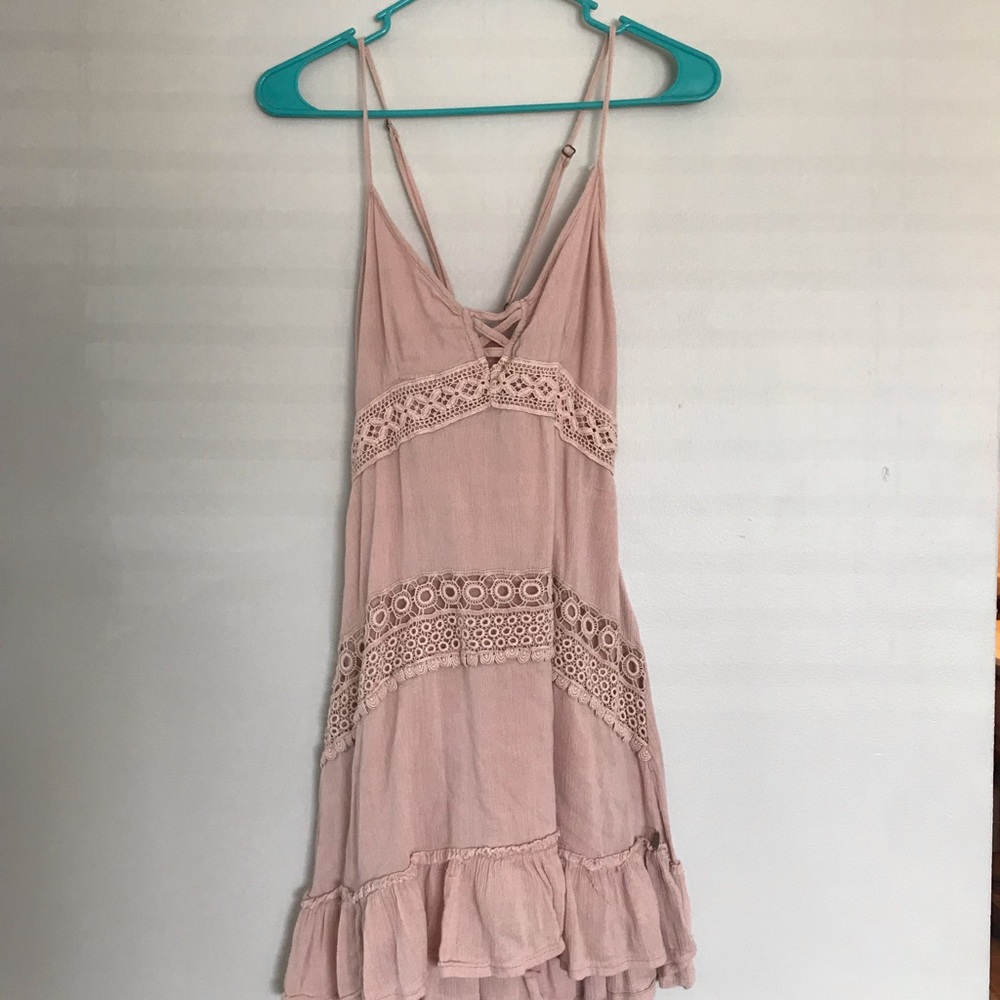 O’Neill blush pink sun dress with lace detail